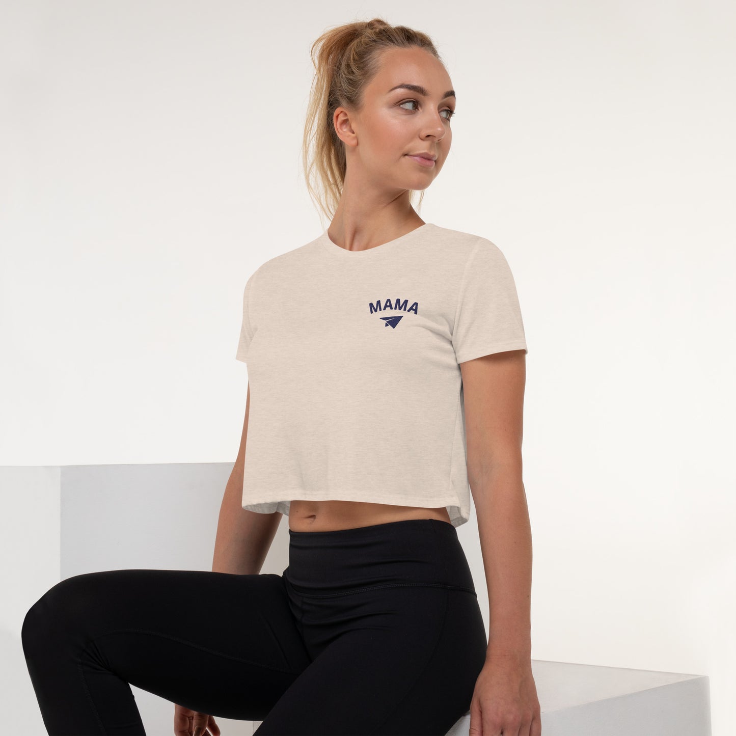 Mama Crop Embroidered Tee